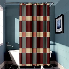 Modern Art Geometric Pattern In Red Hues Shower Curtain 36  X 72  (stall)  by ExtraGoodSauce