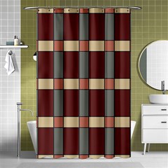 Modern Art Geometric Pattern In Red Hues Shower Curtain 48  X 72  (small)  by ExtraGoodSauce