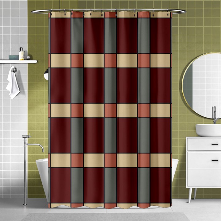 Modern Art Geometric Pattern in Red Hues Shower Curtain 48  x 72  (Small) 