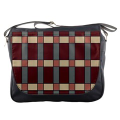 Modern Art Geometric Pattern In Red Hues Messenger Bag by ExtraGoodSauce