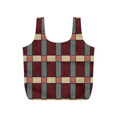 Modern Art Geometric Pattern In Red Hues Full Print Recycle Bag (s) by ExtraGoodSauce