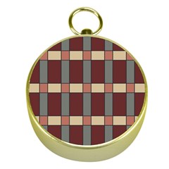 Modern Art Geometric Pattern In Red Hues Gold Compasses by ExtraGoodSauce