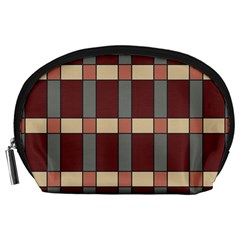 Modern Art Geometric Pattern In Red Hues Accessory Pouch (large) by ExtraGoodSauce