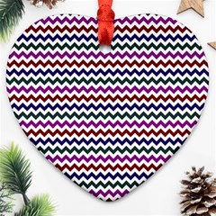 Chevron Pattern Heart Ornament (two Sides)