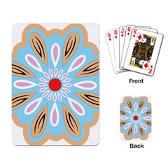 A Blue And Brown Flower With A Red Center Playing Cards Single Design (rectangle)