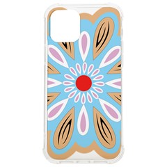 A Blue And Brown Flower With A Red Center Iphone 12/12 Pro Tpu Uv Print Case by catchydesignhill