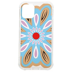 A Blue And Brown Flower With A Red Center Iphone 12 Mini Tpu Uv Print Case	 by catchydesignhill