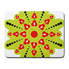 A Green And Red Flower With Black Dots Small Mousepad