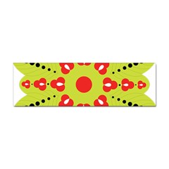 A Green And Red Flower With Black Dots Sticker (bumper) by catchydesignhill