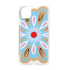 A Blue And Brown Flower With A Red Center Iphone 11 Tpu Uv Print Case by catchydesignhill