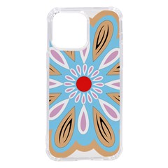 A Blue And Brown Flower With A Red Center Iphone 14 Pro Max Tpu Uv Print Case by catchydesignhill