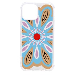 A Blue And Brown Flower With A Red Center Iphone 13 Mini Tpu Uv Print Case by catchydesignhill