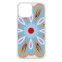 A Blue And Brown Flower With A Red Center Iphone 13 Pro Max Tpu Uv Print Case by catchydesignhill