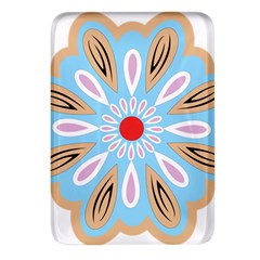 A Blue And Brown Flower With A Red Center Rectangular Glass Fridge Magnet (4 Pack) by catchydesignhill