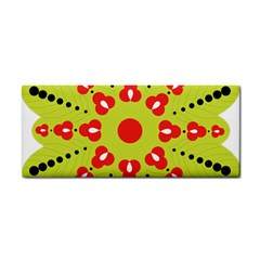 A Green And Red Flower With Black Dots Hand Towel by catchydesignhill