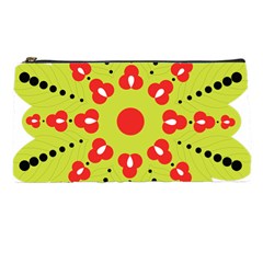 A Green And Red Flower With Black Dots Pencil Case by catchydesignhill