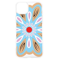 A Blue And Brown Flower With A Red Center Iphone 15 Pro Tpu Uv Print Case by catchydesignhill