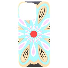 A Blue And Brown Flower With A Red Center Iphone 15 Pro Max Black Uv Print Pc Hardshell Case by catchydesignhill