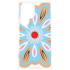 A Blue And Brown Flower With A Red Center Samsung Galaxy S24 Plus 6 7 Inch Tpu Uv Case by catchydesignhill