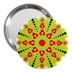 A Green And Red Flower With Black Dots 3  Handbag Mirrors by catchydesignhill