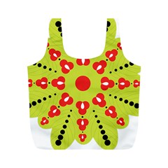 A Green And Red Flower With Black Dots Full Print Recycle Bag (m) by catchydesignhill