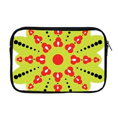 A Green And Red Flower With Black Dots Apple Macbook Pro 17  Zipper Case by catchydesignhill