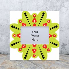 A Green And Red Flower With Black Dots White Box Photo Frame 4  X 6  by catchydesignhill