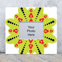 A Green And Red Flower With Black Dots White Wall Photo Frame 5  X 7  by catchydesignhill