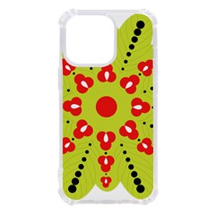 A Green And Red Flower With Black Dots Iphone 13 Pro Tpu Uv Print Case by catchydesignhill