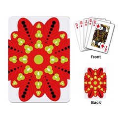 A Red And Yellow Flower With Black Dots Playing Cards Single Design (rectangle)