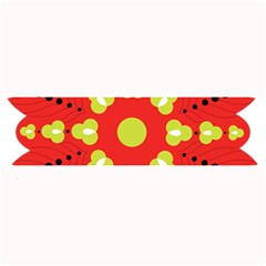 A Red And Yellow Flower With Black Dots Large Bar Mat by catchydesignhill