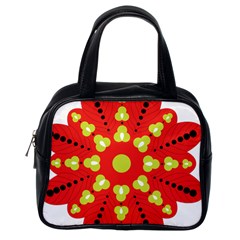 A Red And Yellow Flower With Black Dots Classic Handbag (one Side) by catchydesignhill