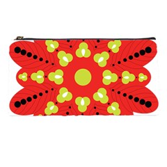 A Red And Yellow Flower With Black Dots Pencil Case by catchydesignhill