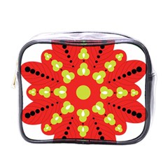 A Red And Yellow Flower With Black Dots Mini Toiletries Bag (one Side) by catchydesignhill