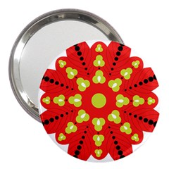 A Red And Yellow Flower With Black Dots 3  Handbag Mirrors by catchydesignhill