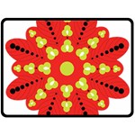 A Red And Yellow Flower With Black Dots Two Sides Fleece Blanket (Large) 80 x60  Blanket Front