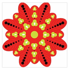 A Red And Yellow Flower With Black Dots Square Satin Scarf (36  X 36 ) by catchydesignhill