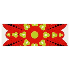 A Red And Yellow Flower With Black Dots Banner And Sign 12  X 4  by catchydesignhill