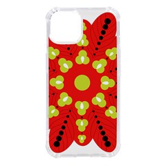 A Red And Yellow Flower With Black Dots Iphone 14 Tpu Uv Print Case by catchydesignhill