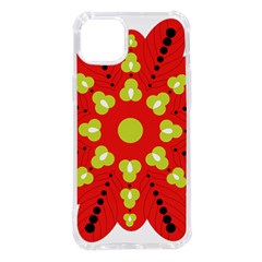 A Red And Yellow Flower With Black Dots Iphone 14 Plus Tpu Uv Print Case by catchydesignhill