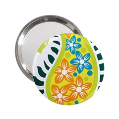 A Yellow And Green Paisley With Leaves And Flowers 2 25  Handbag Mirrors by catchydesignhill