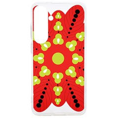 A Red And Yellow Flower With Black Dots Samsung Galaxy S24 Ultra 6 9 Inch Tpu Uv Case by catchydesignhill