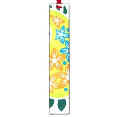 A Yellow And Green Paisley With Leaves And Flowers Large Book Marks