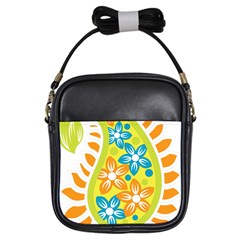 Art, Circle, Event, Floral Design, Font, Motif, Pattern, Plant, Rectangle, Symmetry Girls Sling Bag by catchydesignhill