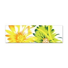 Two Yellow And Green Flowers On A White Background Sticker (bumper)