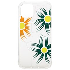 Three Flowers With Green And Orange Petals Iphone 12/12 Pro Tpu Uv Print Case by catchydesignhill