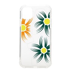 Three Flowers With Green And Orange Petals Iphone 11 Tpu Uv Print Case