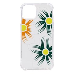 Three Flowers With Green And Orange Petals Iphone 14 Tpu Uv Print Case by catchydesignhill