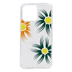 Three Flowers With Green And Orange Petals Iphone 14 Pro Max Tpu Uv Print Case by catchydesignhill