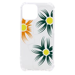 Three Flowers With Green And Orange Petals Iphone 13 Mini Tpu Uv Print Case by catchydesignhill